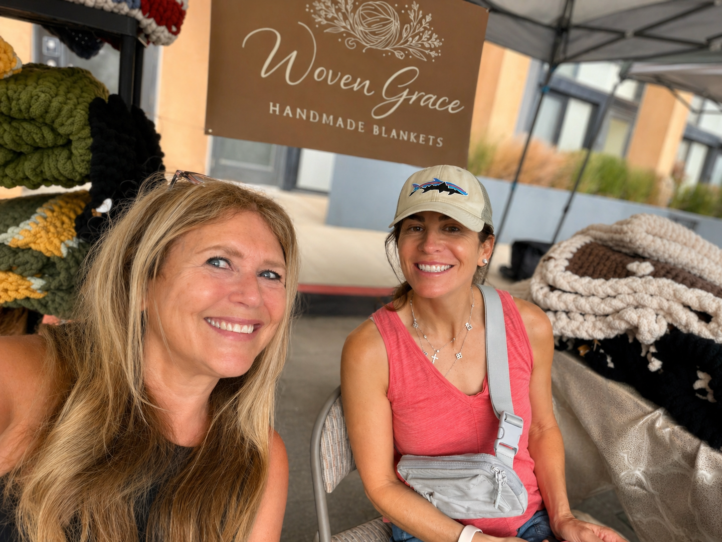 Victoria and Marla at their Woven Grace Designs market booth