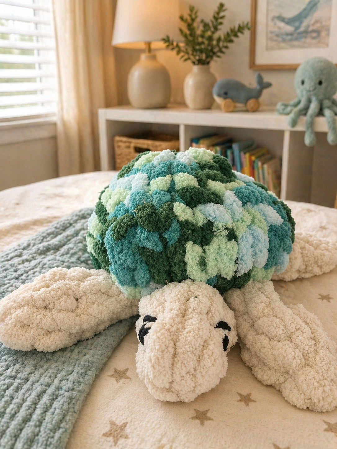 Handknit turtle stuffed animal